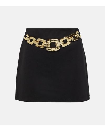 STAUD Ursula Chain-belted Cady Miniskirt - Black