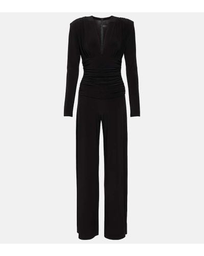 Norma Kamali Jumpsuit in jersey con ruches - Nero