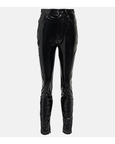 Dolce & Gabbana Pantalones slim en jersey de tiro alto - Negro
