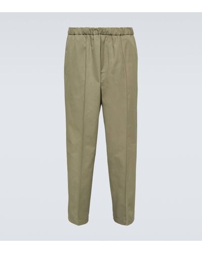 Jil Sander Cotton Poplin Straight Trousers - Green