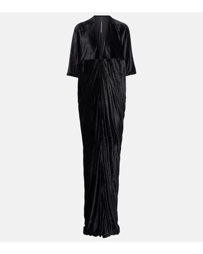 Rick Owens Lilies Draped Jersey Maxi Dress - Black