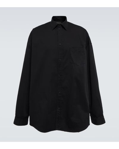 Balenciaga Oversize-Hemdjacke aus Baumwolle - Schwarz