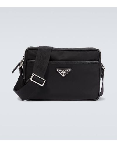 Prada Messenger Bag aus Re-Nylon und Leder - Schwarz