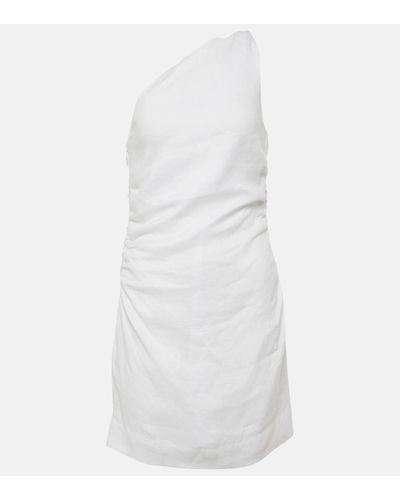 Faithfull The Brand Marga Gathered Linen Minidress - White