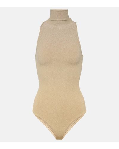 Wolford Body Fading Shine a col roule - Blanc