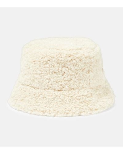 Stella McCartney Faux Shearling Bucket Hat - Natural