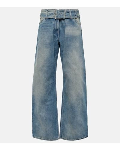 Acne Studios Belted Low-rise Wide-leg Jeans - Blue