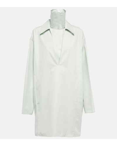 Jil Sander V-neck Cotton Minidress - White