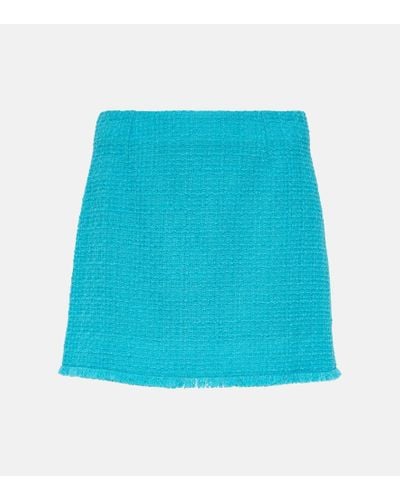 Dolce & Gabbana Minigonna in tweed di misto lana - Blu