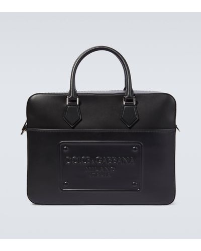 Dolce & Gabbana Porte-documents en cuir embosse - Noir