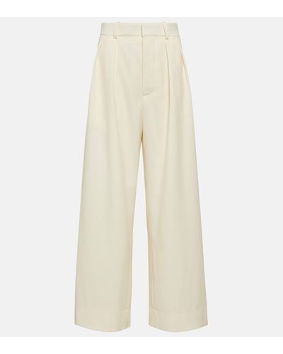 Wardrobe NYC Pantalon ample a taille basse en laine - Blanc