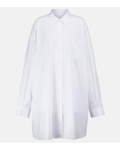 Maison Margiela Vestido camisero de algodon oversized - Blanco