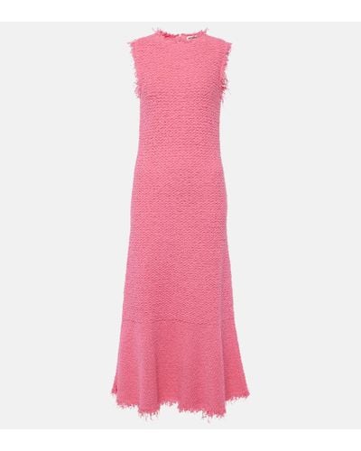 Jil Sander Cotton-blend Boucle Maxi Dress - Pink