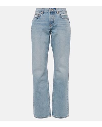 RE/DONE Jeans rectos Easy de tiro medio - Azul