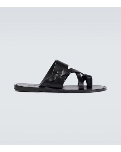 Saint Laurent Sandalias Culver de piel - Negro