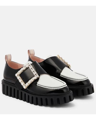 Roger Vivier Viv' Go-thick Leather Platform Loafers - Black