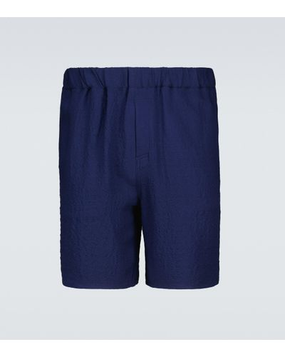 Ami Paris Crepe Bermuda Shorts - Blue