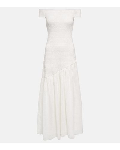 Gabriela Hearst Veloso Linen And Silk Maxi Dress - White