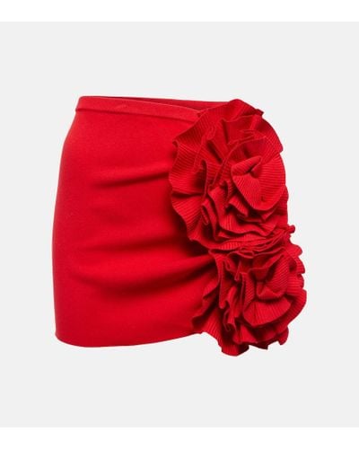 Magda Butrym Minifalda con ramillete 3D - Rojo