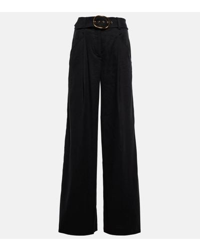 Veronica Beard Rimini Belted Trousers - Black