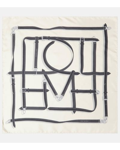 Totême Printed Silk Twill Scarf - Metallic