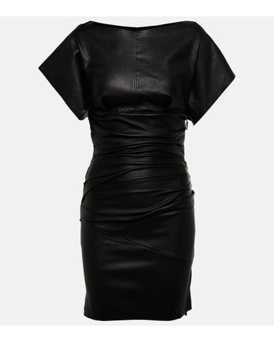 Maticevski Yuzu Ruched Leather Minidress - Black