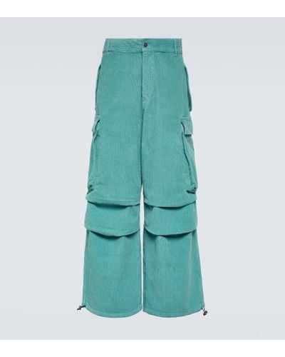 Alanui Velvet Corduroy Cargo Pants - Green