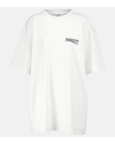 Balenciaga Camiseta Oversize De Jersey Con Logo - Blanco
