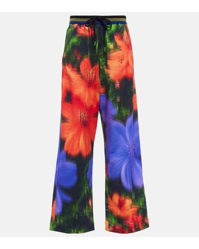 Dries Van Noten Pantalon de survetement imprime en coton - Multicolore