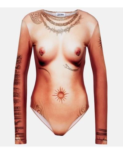 Jean Paul Gaultier Body Nude estampado - Rojo