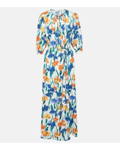 Diane von Furstenberg Drogo Floral Maxi Dress - Blue