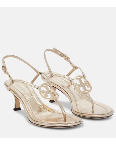 Tory Burch Sandalen Capri Miller aus Leder - Mettallic