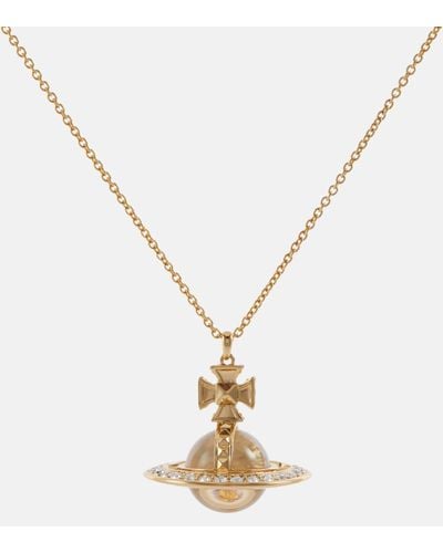 Vivienne Westwood Crystal-embellished Pendant Necklace - Metallic