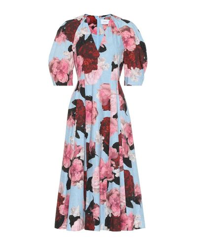 Erdem Cressida Floral Cotton-poplin Dress - Multicolor