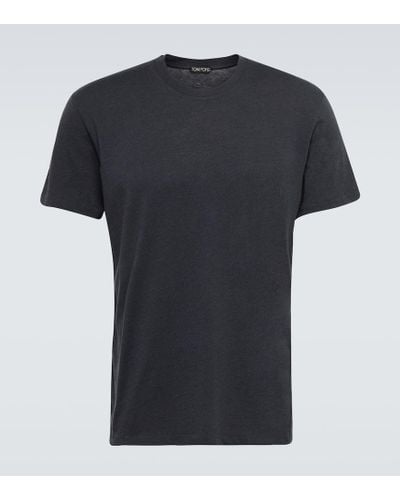 Tom Ford Camiseta en jersey de mezcla de algodon - Negro