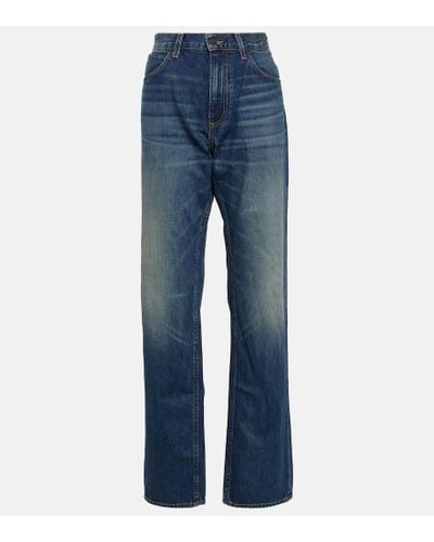 Nili Lotan Mid-Rise Straight Jeans Taylor - Blau