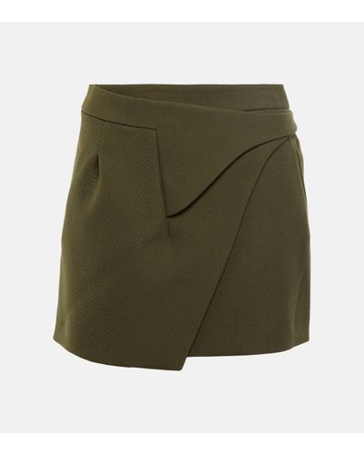 Wardrobe NYC Mini-jupe portefeuille en laine - Vert
