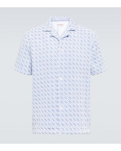 Orlebar Brown Camisa bowling Howell de rizo de algodon - Azul