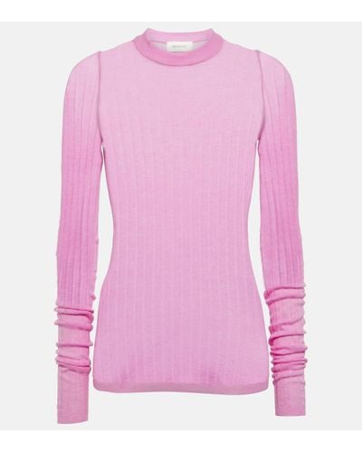 Sportmax Bratto Rib-knit Wool Jumper - Pink