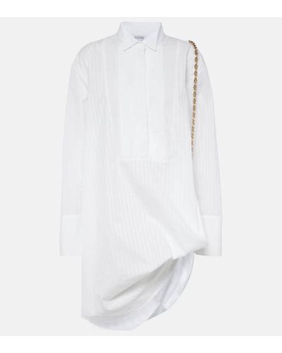 Loewe Camisa de popelin de algodon con cadena - Blanco