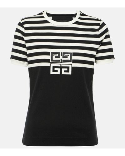 Givenchy T-shirt 4G raye en coton - Noir