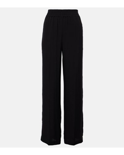 Victoria Beckham Gathered Pyjama Trousers - Black