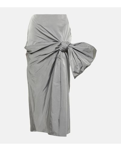 Alexander McQueen Bow-detail Midi Skirt - Grey