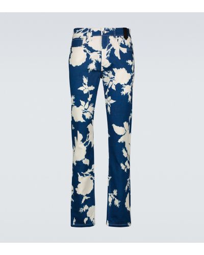 Erdem Jeans ajustados Oliver con diseño floral - Azul