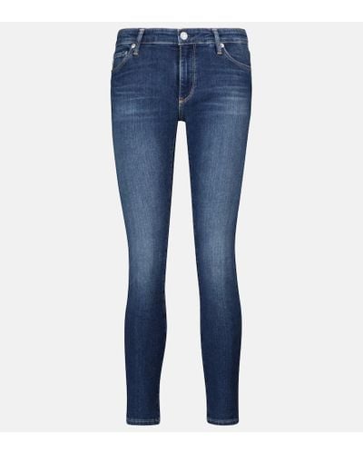 AG Jeans Mid-Rise Skinny Jeans Legging Ankle - Blau