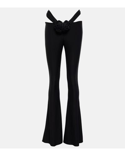 Magda Butrym Ruched Cutout Flared Trousers - Blue