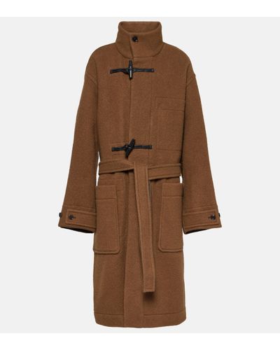 Lemaire Oversized Virgin Wool Coat - Brown