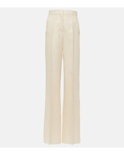 Max Mara Hangar Linen Twill Wide-leg Pants - White