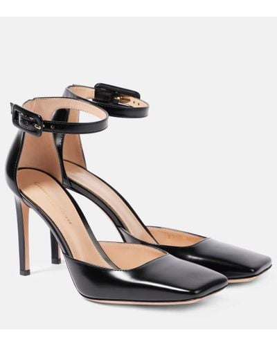 Gianvito Rossi 95 Polished Leather Slingback Pumps - Metallic