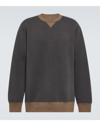 Sacai Sponge Cotton-blend Sweatshirt - Gray